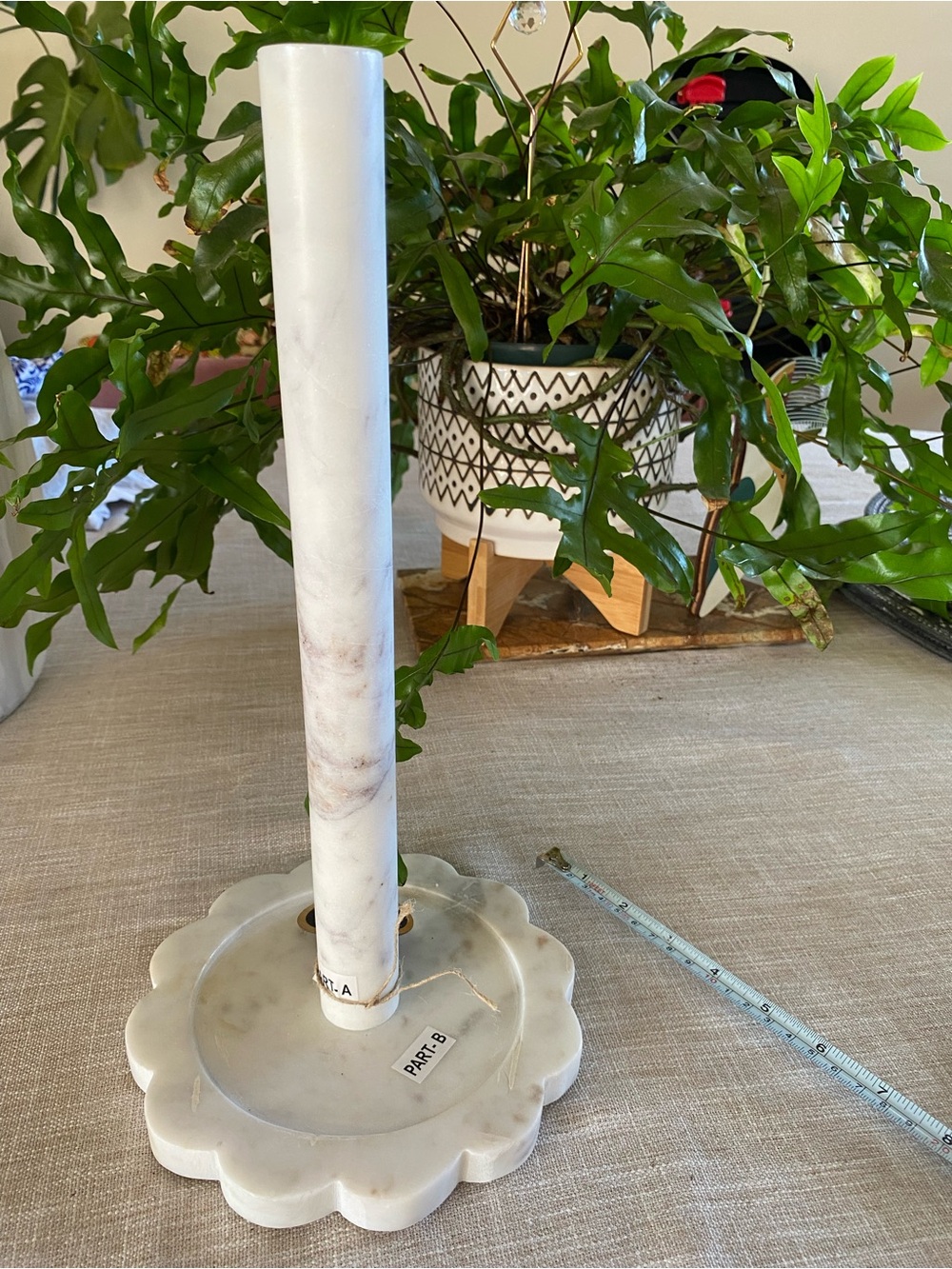 Marble Base Paper Towel Holder - Weighted, Non-Slip